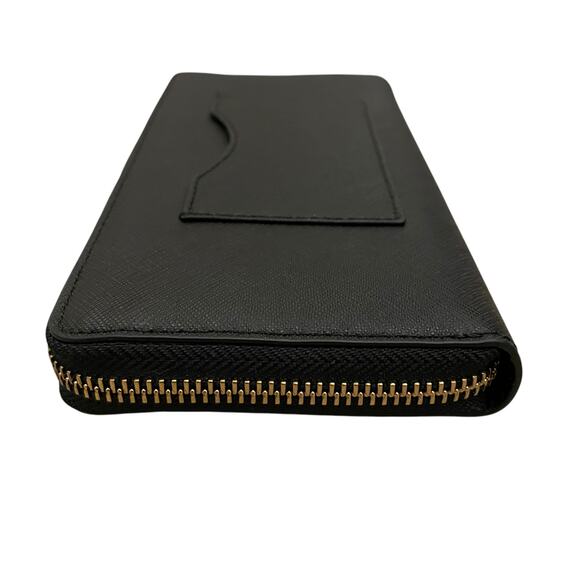 TORY BURCH Emerson Wristlet Zip Continental Wallet Saffiano Leather Black NEW - Picture 11 of 16